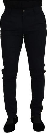 Dolce & Gabbana Slim-fit Broeken - Heren - Slim Fit Broeken - Zwart - S - Wol - Broeken