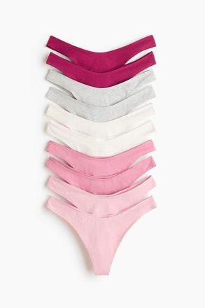 H&M 10-pack cotton thong briefs in Light Pink/dark Pink at Nordstrom, Size X-Large