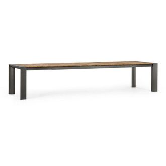 BIZZOTTO Tavolo allungabile Cameron con struttura in alluminio, piano in teak, stile moderno -228-294 cm / Antracite