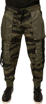 Dolce & Gabbana Green Cotton Jogger Cargo Mens Pants