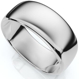 Pompeii3 8mm Dome High Polished Wedding Band 950 Platinum Size Selectable