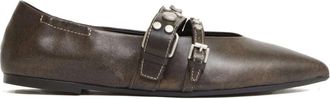 Ash Britnie Studded Strappy Ballerina - Dames - Ballerinas - Bruin - 39 EU - Leer - Schoenen
