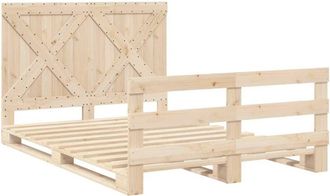 vidaXL Vidaxl - Estructura De Cama Con Cabecero Madera Maciza Pino 140x200 Cm