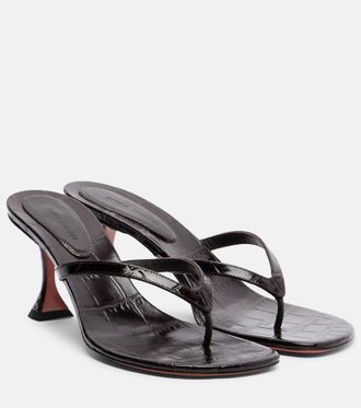 Amina Muaddi Juliette croc-effect leather thong sandals