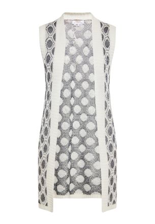 Usha Waistcoat Dames wit + marine