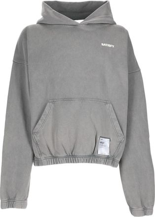 SATISFY Grey Relaxed Fit Vintage Hooded Sweatshirt