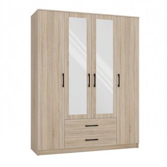 OEM Armario Moderno Con Espejo, Roble Sonoma, 160 Cm - &iexcl;amplio Y Funcional
