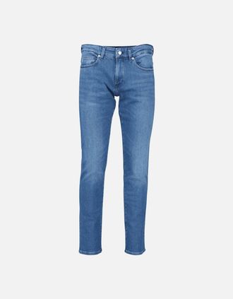 HUGO BOSS Mens Delaware 3-1 Slim Fit Mid Blue Jeans