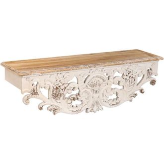 Wanderlust Deco Repisa De Madera Blanco 78x20x23h Cm