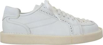 Dolce & Gabbana Witte Leren Lage Sneakers - Heren - Sneakers - Wit - 40 EU - Leer - Schoenen