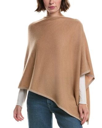 Sofiacashmere Sofiacashmere Lurex Tipped Wool & Cashmere-Blend Poncho