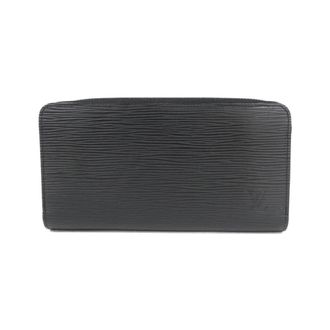 Louis Vuitton Black Leather Long Wallet (Bi-Fold) (Pre-Owned)