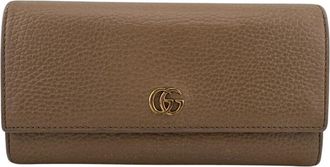 Gucci Beige Leather Long Wallet (Bi-Fold) (Pre-Owned)