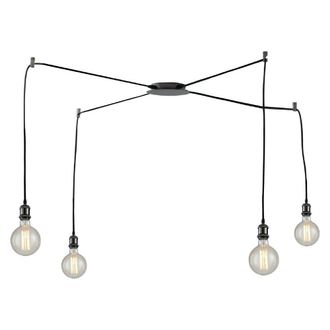 Netlighting GROOVE 4 Light Cluster Pendant Ceiling Light Black 250cm