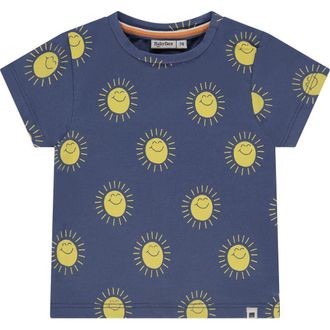 Babyface Animated Allover Short Sleeve T-Shirt in Sunshine In Blue at Nordstrom, Size 24M