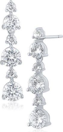 Kenneth Jay Lane Alternating Cubic Zirconia Linear Drop Earrings in Clear/Silver at Nordstrom Rack