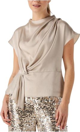 Bruuns Bazaar Overhemden, Dames, Beige, M, Linnen, Zand Tinja Blouse voor Zonnige Dagen