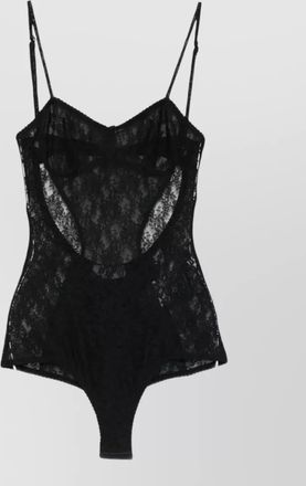 The Attico lace bodysuit sleeveless sweetheart neckline design