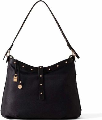 Borbonese Urban-Chic Metropole Tassen in Zwart - Dames - Schoudertassen - Zwart - ONE Size - Leer - Tassen