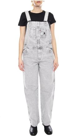 Carhartt Work in Progress W Bib Overall Straight - Dames - Jumpsuits - Grijs - M - Denim - Jumpsuits & Playsuits