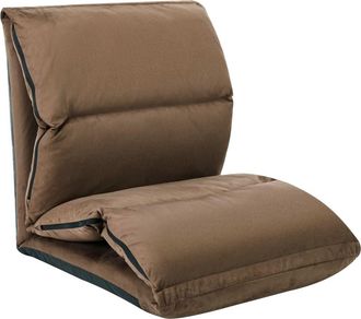 vidaXL Vidaxl - Tumbona De Suelo Plegable Microfibra Gris Taupe