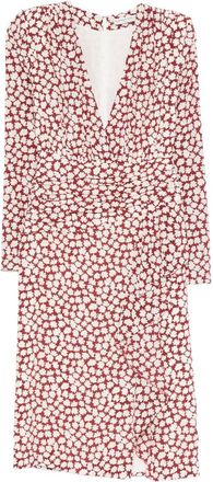 Alessandra Rich Floral-Print Draped Midi Dress - Womens - Silk/Polyester