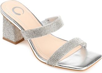 Journee Collection Shandee Heeled Sandal in Silver at Nordstrom Rack, Size 6