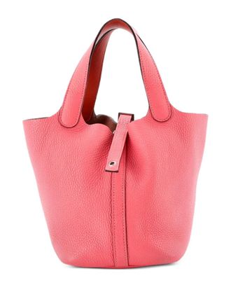 Herm&egrave;s Eclat Picotin Lock Bag Clemence PM tote bag - women - Calf Leather - One Size - Orange