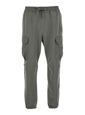 Parajumpers kennet Green Pants With Logo Patch On The Side And Elastic Drawstring Waist In Cotton Stretch Man