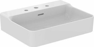 Ideal Lavabo Conca 600x450x165mm Blanco 3 Orificios Para Grifer&iacute;a, Con Rebosadero Ideal Standard