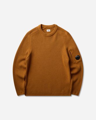 C.P. Company Men s Full Rib Crewneck Sweater Buck Thorn Brown