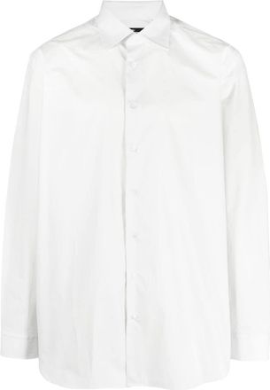 Raf Simons slogan-print button-up shirt - men - Cotton - 48 - Grey