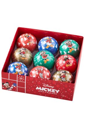 Disney Christbaumkugel-Set, Gr&uuml;n, Rot, Blau, Kunststoff, 9-teilig, 7.5x7.5x7.5 cm, Dekoration, Weihnachtsdekoration, Christbaumschmuck, Christbaumkugeln