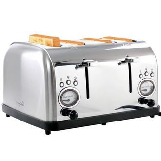 MegaChef 4 Slice Wide Slot Toaster with Variable Browning in Silver in Grey at Nordstrom