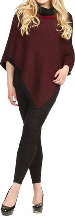 Papillon Cowl Neck Poncho In Red