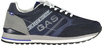 Gas Blauwe Polyurethaan Sneakers voor Mannen