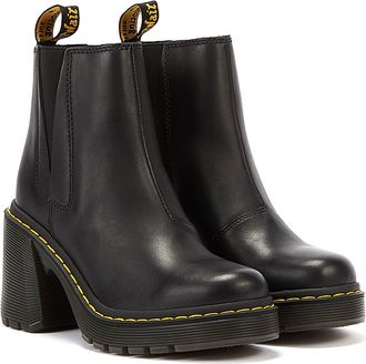 Dr. Martens Winkel Voor Dr. Martens Spence Sendal Leren Zwarte Laarzen Voor Dames