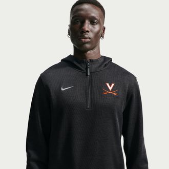 Nike Virginia Cavaliers Nike Mens NCAA Basketball Coaches Pullover Hoodie in Black | IM2760-010