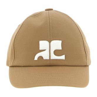 Courr&egrave;ges AC Logo Katoenen Pet - Dames - Accessoires - Beige - Maat: ONE Size Katoen