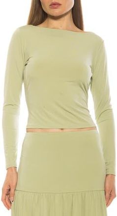 Alexia Admor Dahlia Boat Neck Top in Sage at Nordstrom Rack, Size X-Large