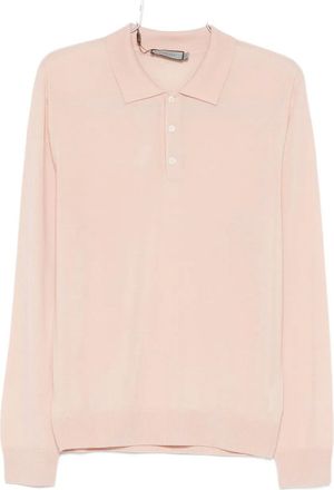 Canali Poloshirt met knopen - Roze