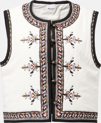 Isabel Marant Gilet Zeana con ricamo