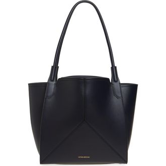 Victoria Beckham Small Victoria Leather Tote in Navy at Nordstrom