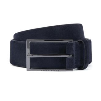 HUGO BOSS Su&egrave;de riem - Heren - Accessoires - Blauw - Maat: 105 CM Su&egrave;de