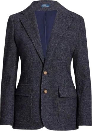 Polo Ralph Lauren Visgraat Chevron Blazer - Dames - Blazers - Blauw - 4XL - Katoen - Jassen
