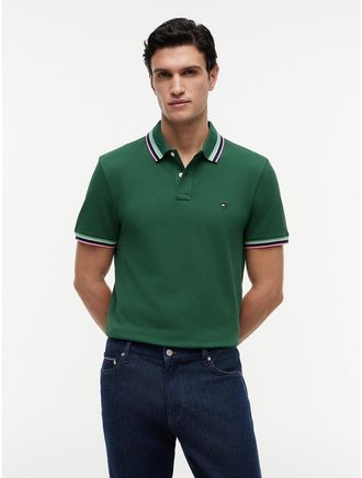 Tommy Hilfiger Mens Regular Fit Tipped Polo - Green - XL