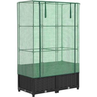 vidaXL Vidaxl - Arriate Con Cubierta Invernadero Aspecto Rat&aacute;n 80x40x138 Cm