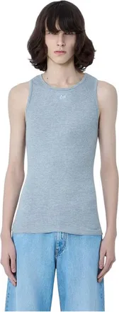 ERL Erl, Tops, Heren, Grijs, M, Katoen, Ribbed Tank Top