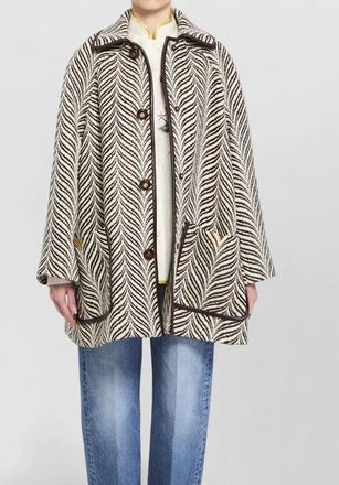 Valentino Garavani animalier wool cape coat