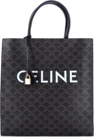 Celine Vertical Cabas Triomphe Coated Canvas Large tote bag - Zwart